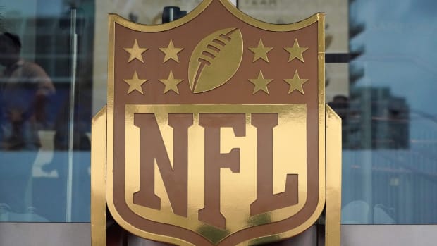 General overall view of NFL golden shield logo at the NFL Honors show.